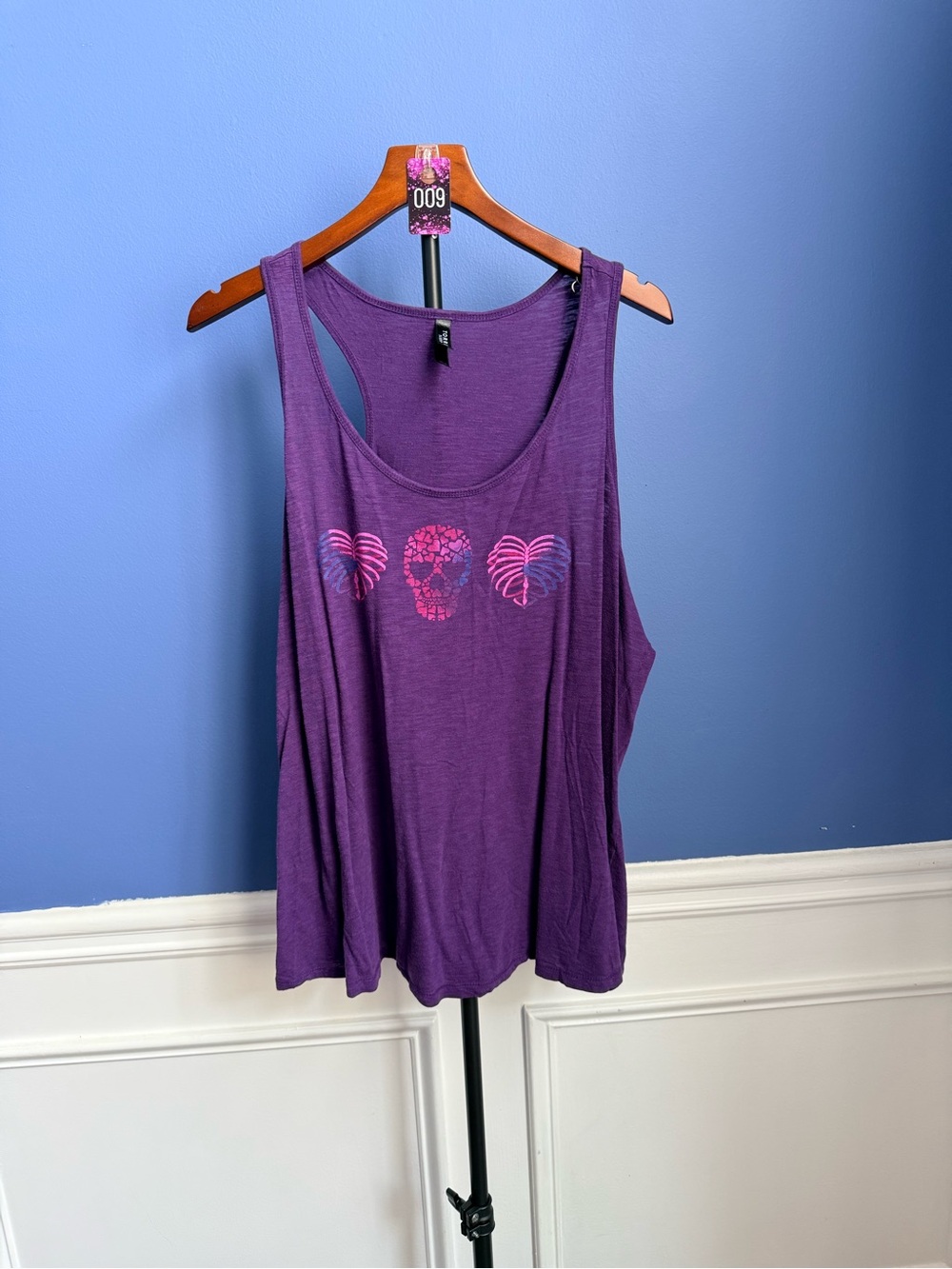 torrid Purple with Pink Skull & Heart Sleep Tank
